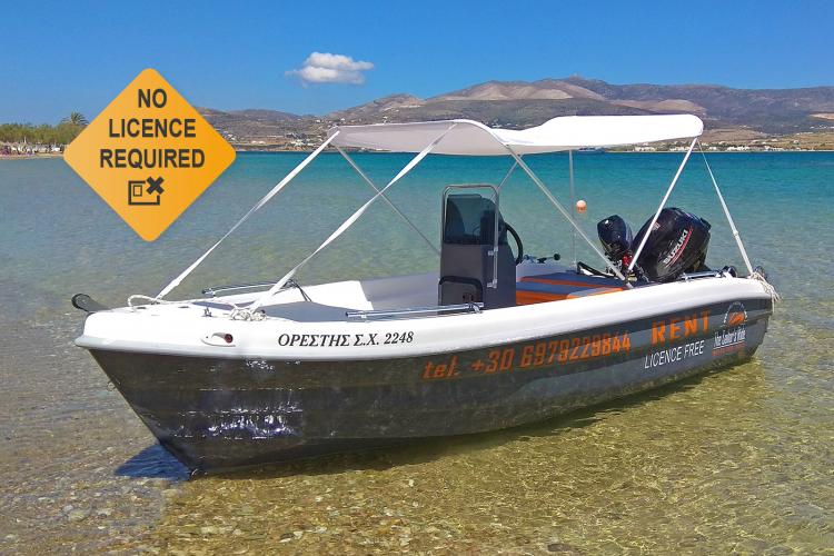 Sailor's Boat Orestis. Enjoy the freedom of renting a boat in Paros - no license needed