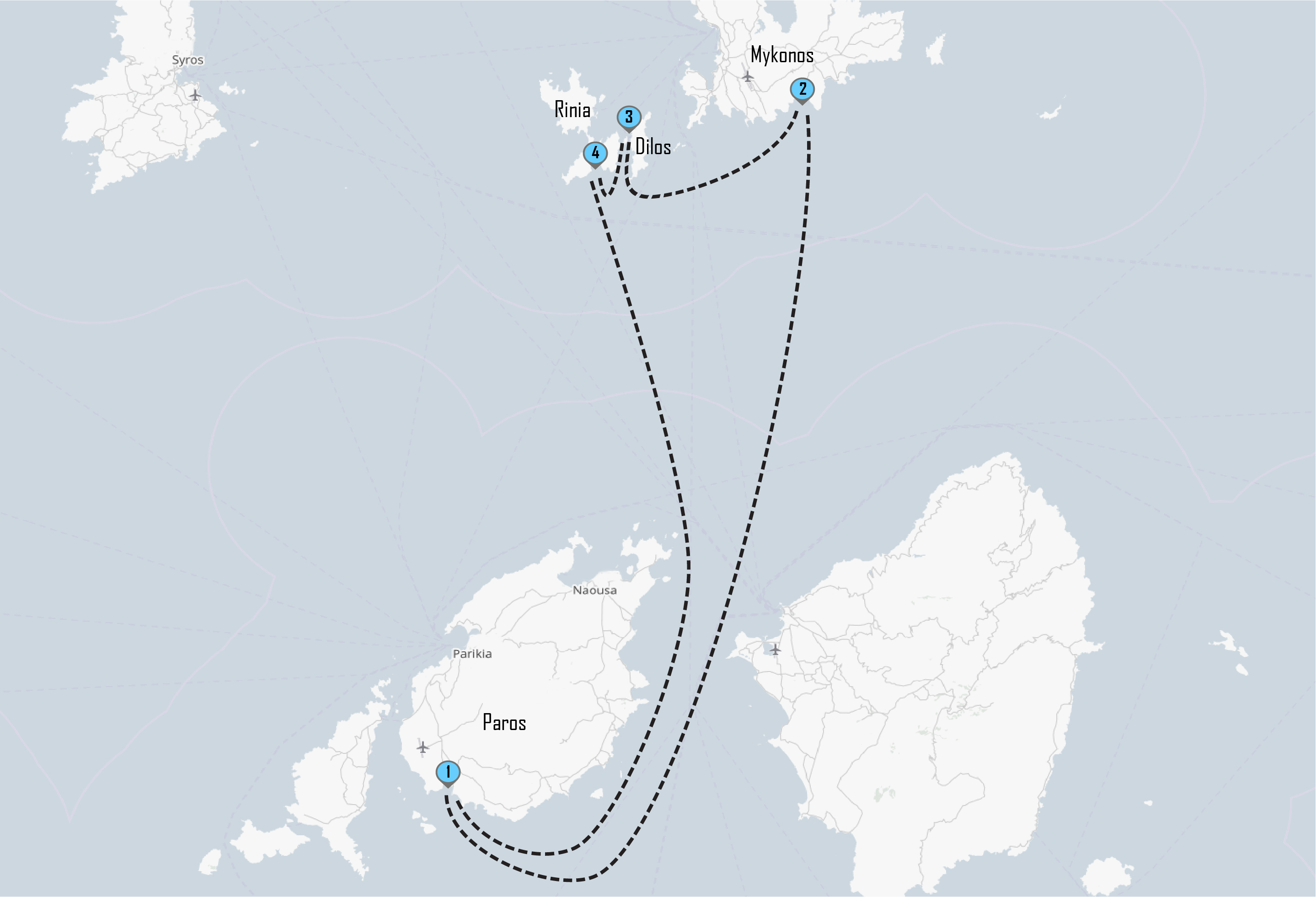 Mykonos cruise Paros - Mykonos - Delos - Rinia
